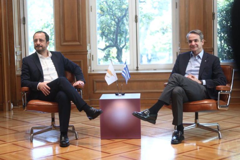 Συνάντηση Κ. Μητσοτάκη-Ν. Χριστοδουλίδη στο πλαίσιο της 3ης Διακυβερνητικής Συνόδου Κύπρου-Ελλάδας στο Μέγαρο Μαξίμου