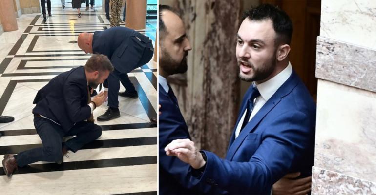 Ποινή φυλάκισης 4 ετών στον Φλώρο για το βίαιο επεισόδιο στη Βουλή με θύμα τον Βασίλη Γραμμένο - Του δόθηκε αναστολή στην έφεση