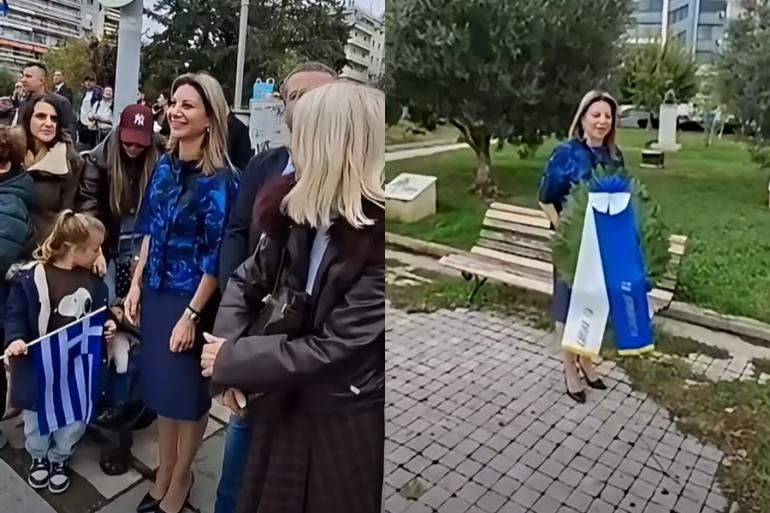 Η Καρυστιανού κατέθεσε τελικά μόνη της στεφάνι στη Θεσσαλονίκη για την 28η Οκτωβρίου!