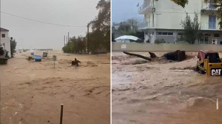 Μεγάλες πλημμύρες σε νότιο Πήλιο και Σκιάθο από την ισχυρή κακοκαιρία - Μήνυμα του 112: «Μεταβείτε σε υψηλότερους ορόφους»