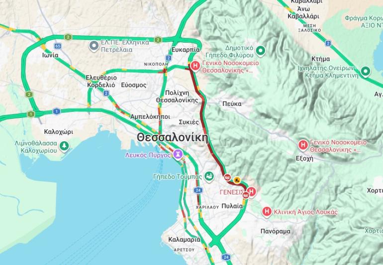 Θεσσαλονίκη: Κυκλοφοριακό κομφούζιο στην Περιφερειακή λόγω τροχαίου