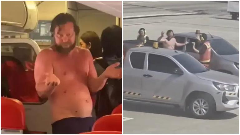 ΒΙΝΤΕΟ-Μεθυσμένος επιβάτης γδύθηκε και προκάλεσε χάος σε πτήση