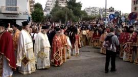 Θεσσαλονίκη: Πλήθος κόσμου στη λιτάνευση των ιερών εικόνων του Αγίου Δημητρίου και της Παναγίας της Κορωνιωτίσσης