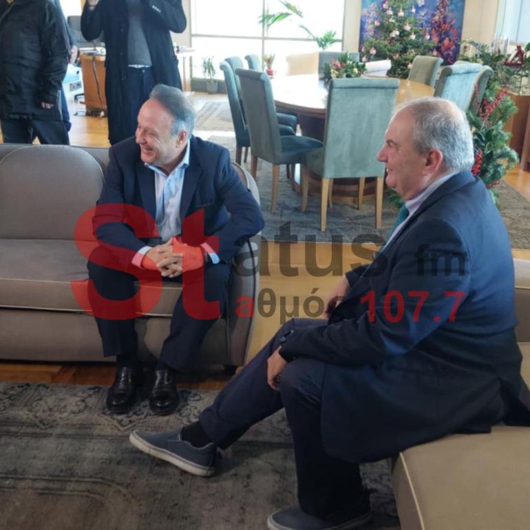 Συνάντηση Στέλιου Αγγελούδη με Κώστα Καραμανλή