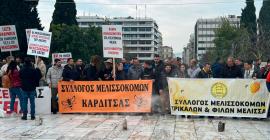 Με καπνιστήρια οι μελισσοκόμοι στο Σύνταγμα